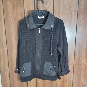 Women Alia Petites Black Jacket - Size Petite Large